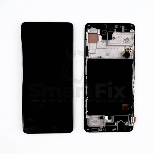 Дисплей с тачскрином для Samsung A51 (A515) Черный (Восстановленый переклей)