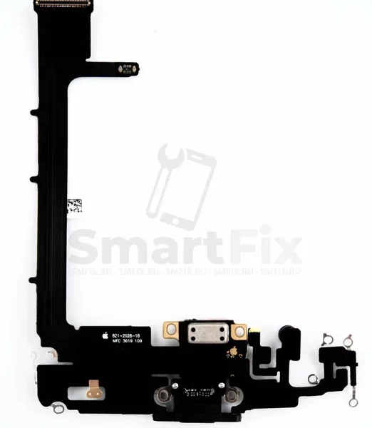 Шлейф с разъемом зарядки для Apple iPhone 11 Pro Max Черный